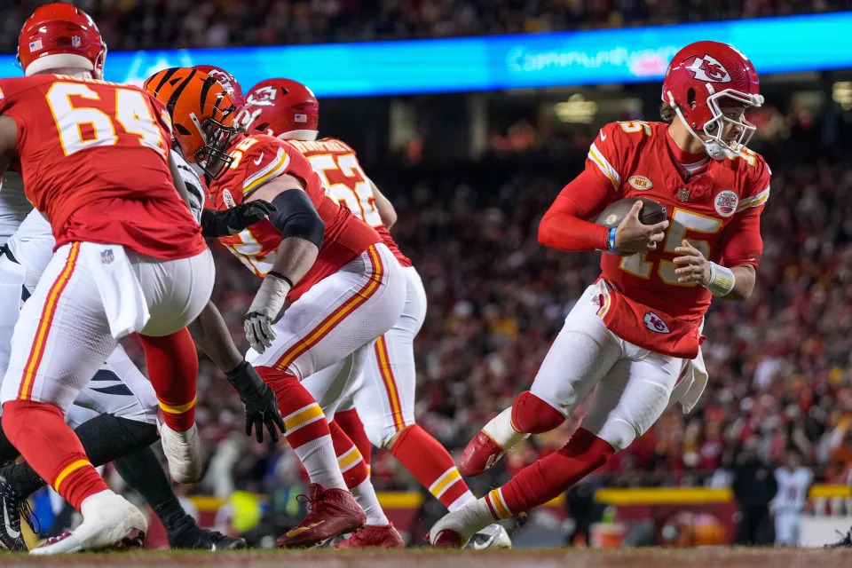 Kansas City Chiefs quarterback Patrick Mahomes had plenty of room in the pocket in the Bengals' loss to the Chiefs