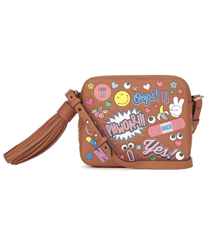 <p>Anya Hindmarch All Over Stickers Cross-Body, $1,295, <a href="http://us.anyahindmarch.com/The-Spring-Summer-2016-Collection/All-Over-Stickers-Cross-Body/Caramel-5050925915557.html?cgid=SS16&start=41" rel="nofollow noopener" target="_blank" data-ylk="slk:anyahindmarch.com;elm:context_link;itc:0;sec:content-canvas" class="link ">anyahindmarch.com</a></p>