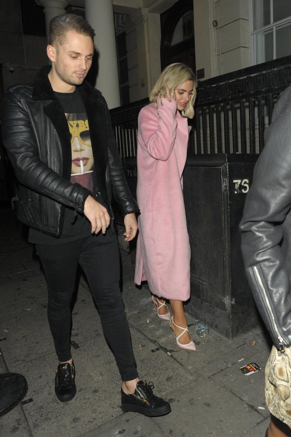 Partying: Megan Barton Hanson with Charlie Brake after their night at Tape nightclub (SplashNews.com)