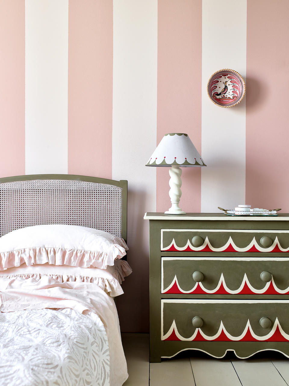 17. Add character with pink and white stripes