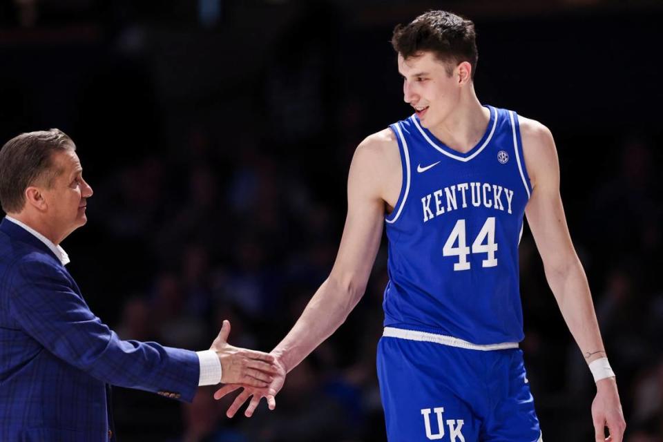Zvonimir Ivisic is the first Kentucky basketball player to transfer to Arkansas to play for former UK coach John Calipari.