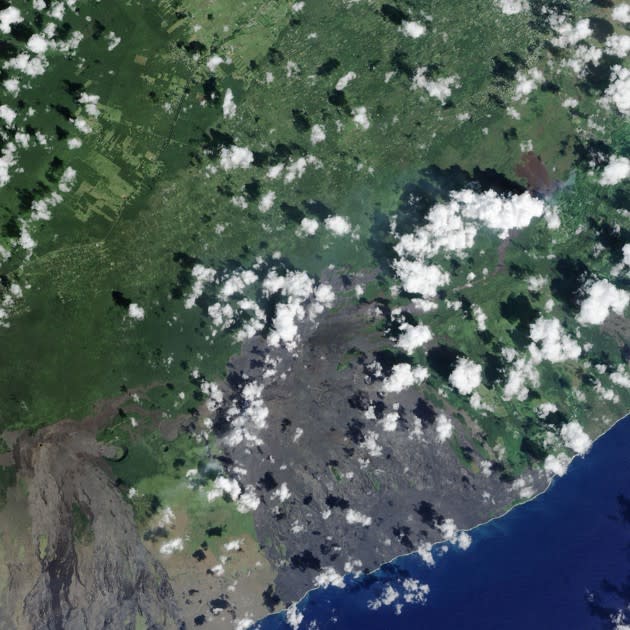 The flow of lava from Kilauea as photographed by a NASA satellite in 2014. (NASA / Reuters)
