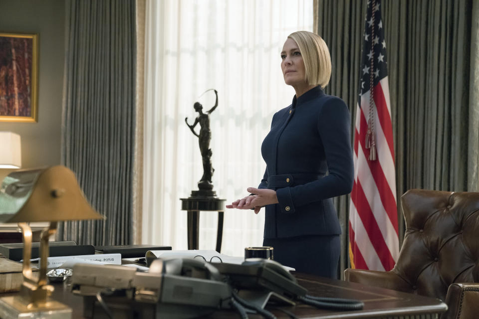 Robin Wright takes center stage in the final season of <em>House of Cards</em>. (Photo: Netflix)