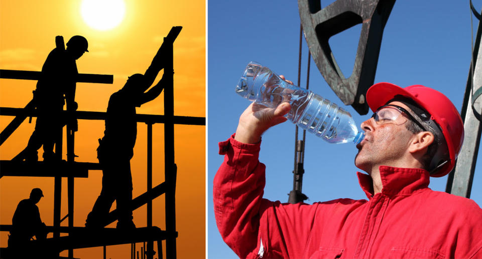 Constructions workers (pictured) in Brisbane will be able to walk off the job when the temperature reaches 28 and humidity 75 for three hours. Source: Getty, file. 