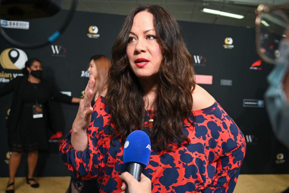 Shannon Lee speaks to AFP at the Asian World Film Festival November 1, 2021 in Los Angeles, California. - 