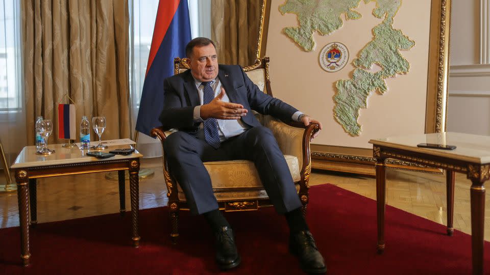 Republika Srpska President Milorad Dodik at his office in Banja Luka, Bosnia and Herzegovina, January 19, 2022. - Oliver Bunic/Bloomberg/Getty Images
