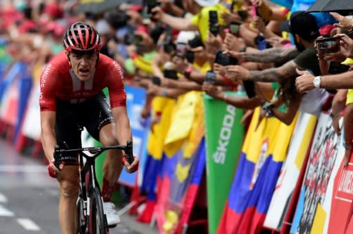 Sunweb's Nikias Arndt came through the rain to win stage eight of the Vuelta