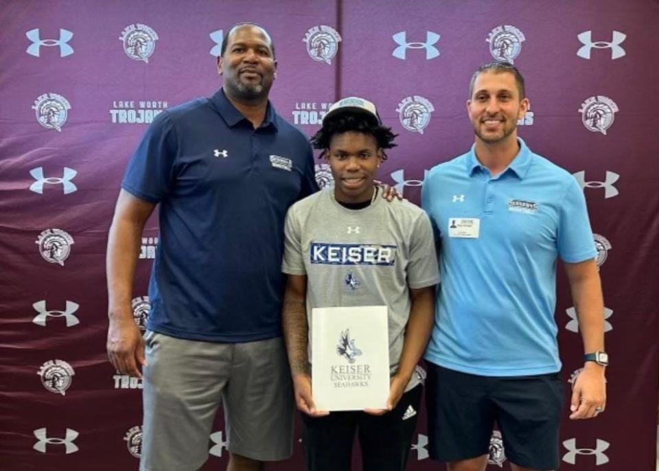 Lake Worth basketball point guard Calvin Sirmans will stay in Palm Beach County. The two-time Palm Beach Post Player of the Year nominee signed with the Keiser University Seahawks on Wednesday.