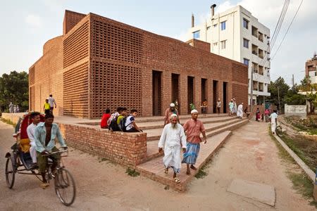 People leave Bait Ur Rouf Mosque in Dhaka, Bangladesh April 23, 2016. Picture taken April 23, 2016. Aga Khan Award for Architecture/Handout via REUTERS