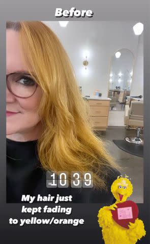 <p>Ree Drummond/Instagram</p> Ree Drummond shares the "before" photo of her hair.
