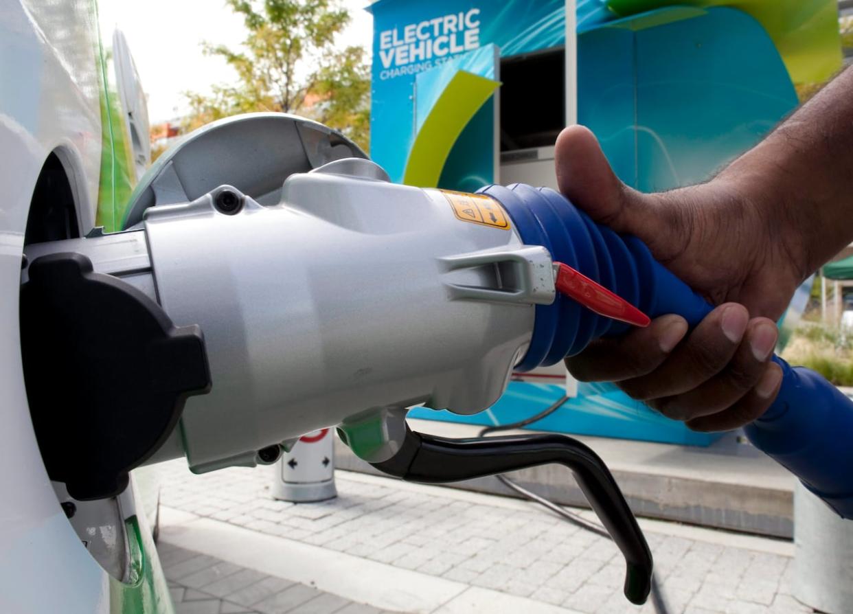 Prince Edward Island is getting $1.4 million from the federal government to install 13 new fast-charging stations for electric vehicles by the fall of 2025. The province is providing money for another 14.  (Jonathan Hayward/The Canadian Press - image credit)