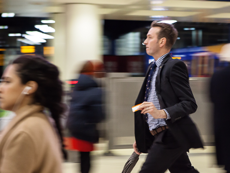 commuter hurry rush businessman