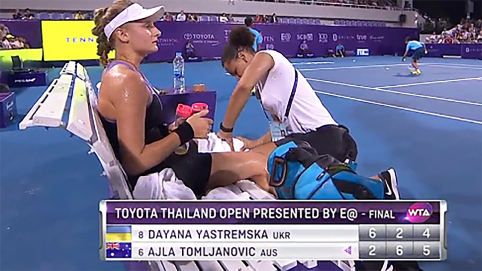 Yastremska took a medical timeout at a very convenient time. Image: WTA