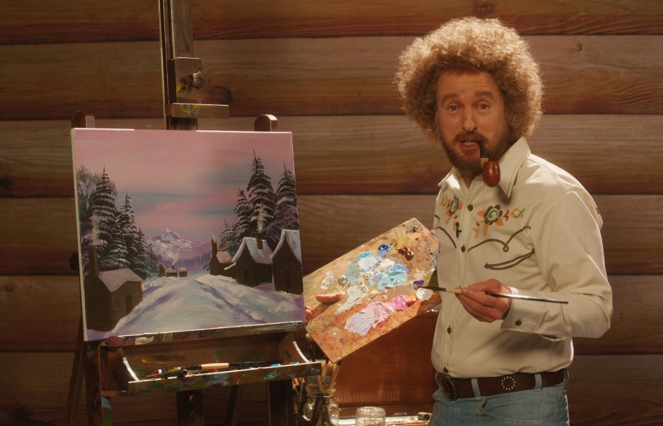 Owen Wilson plays a Bob Ross-inspired artist in new comedy &quot;Paint.&quot;