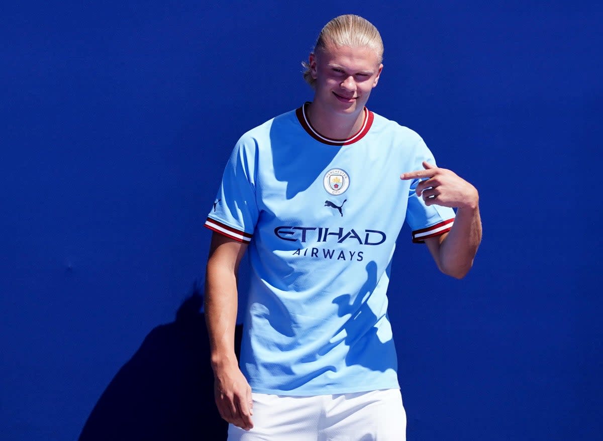 Erling Haaland scored his first Manchester City goal in a 1-0 friendly victory over Bayern Munich (Martin Rickett/PA). (PA Wire)