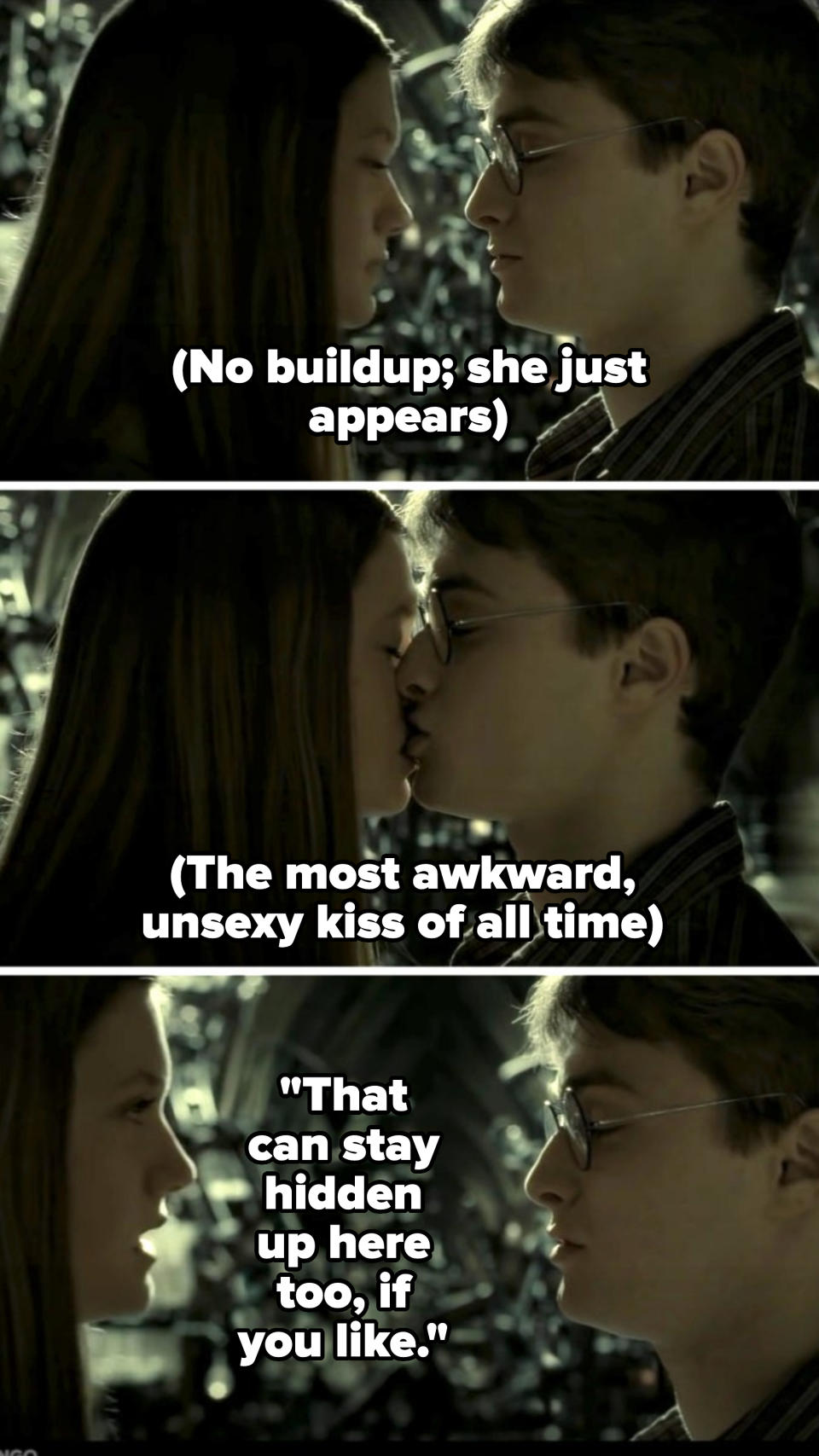 the most awkward kiss between the two