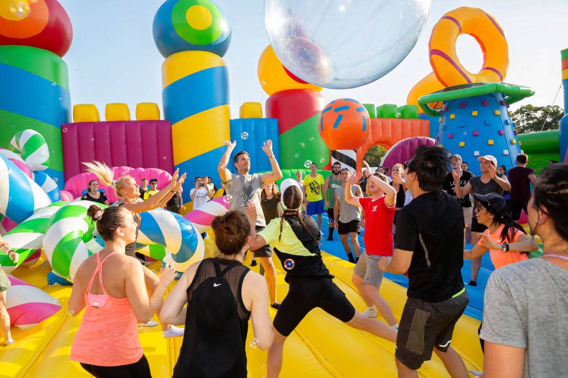 Even adults get in on the action at The Big Bounce America.