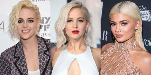 <p>Here's the good news about the palest shade of blonde: everyone can wear it. Typically achieved with bleach and a toner, "white shades of platinum can be warm or cool to suit any skin tone," says celebrity colorist Rona O'Connor, who favors violet undertones for creating iridescent ivories and sunlit beiges to yield shades of champagne. Here, a roundup of our top platinum picks to inspire your next color appointment. </p>