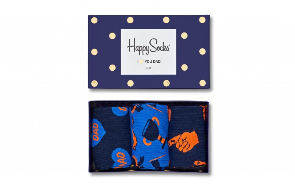 <p><a rel="nofollow noopener" href="https://www.happysocks.com/uk/i-love-dad-socks-gift-box.html" target="_blank" data-ylk="slk:Happy Socks, £24.95;elm:context_link;itc:0;sec:content-canvas" class="link ">Happy Socks, £24.95</a> </p>