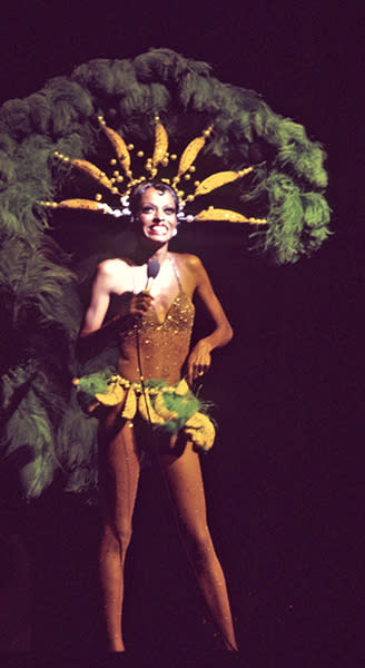 <div class="caption-credit"> Photo by: Getty Images</div>Diana Ross in concert at Palace Theater June 14, 1976 <br> The showgirl is out if full effect. Not everyone can rock a feathered headdress, but this lady sure can work it. <br> <br>