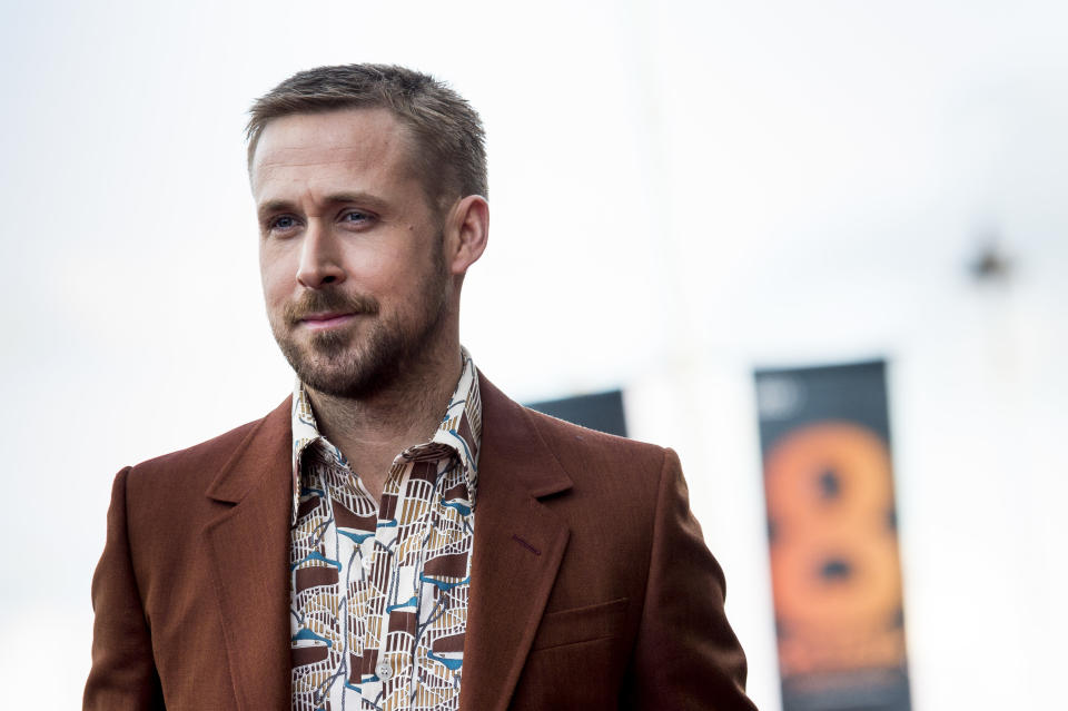 SAN SEBASTIAN, SPAIN - SEPTEMBER 24:  Ryan Gosling attends 'First Man' premiere during 66th San Sebastian International Film Festival at Victoria Eugenia Theater on September 24, 2018 in San Sebastian, Spain.  (Photo by Juan Naharro Gimenez/WireImage)