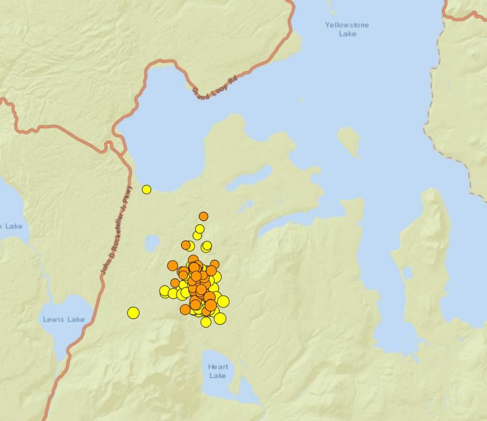 Screenshot of a United States Geological Survey map showing earthquake activity for Sept. 10, 2020. 