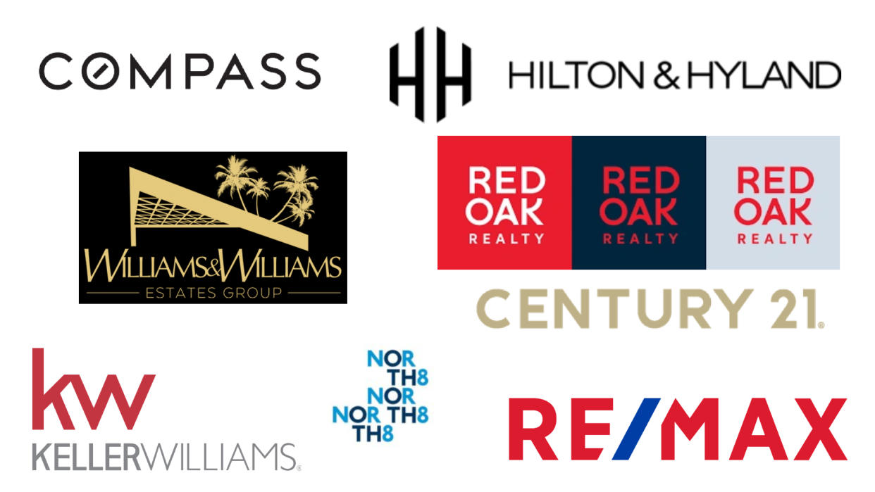  Composite image of real estate logos. 