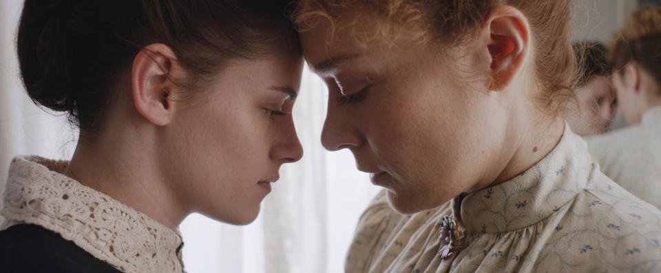 Kristen Stewart, left, and Chloë Sevigny in <em>Lizzie</em>. (Photo: Everett Collection c/o Saban Films and Roadside Attractions)