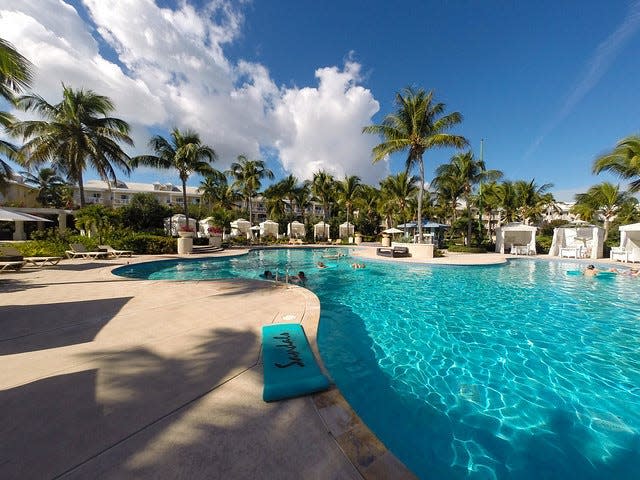 Poolside at the Sandals Emerald Bay resort in the Bahamas.