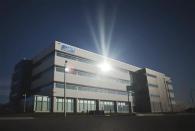 The sun is reflected on a building inside the Blackberry maker's Research in Motion RIM Technology Park in Waterloo in this April 18, 2012 file photo. REUTERS/Mark Blinch/Files