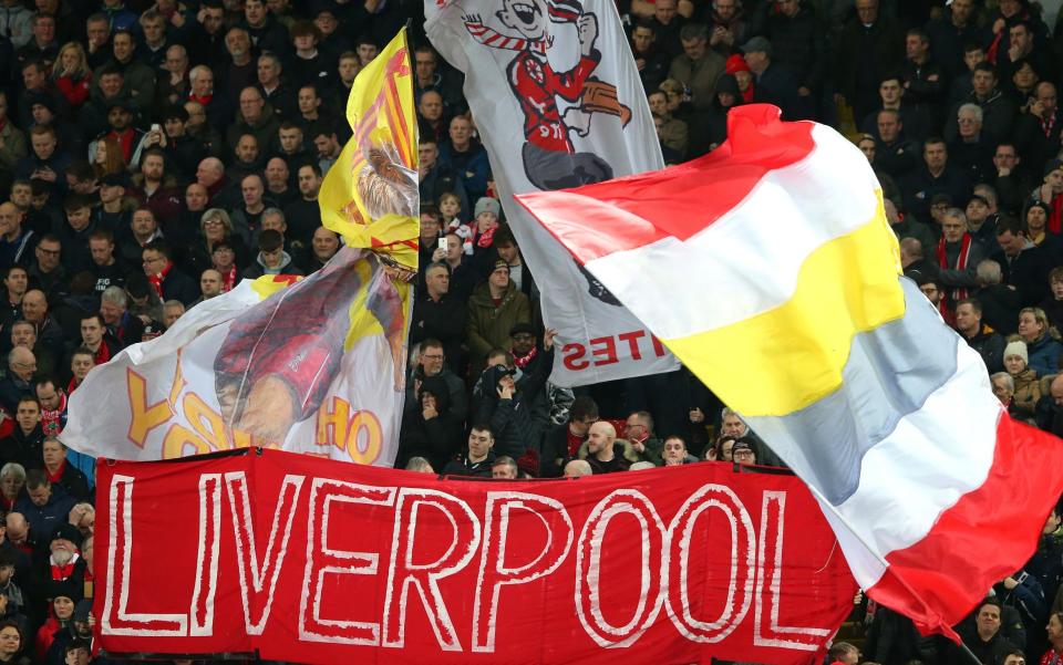 Anfield and the Spion Kop is expected to be in full voice as it welcomes its rivals from up the East Lancs Road to the home of the European and world club champions - Getty Images Europe