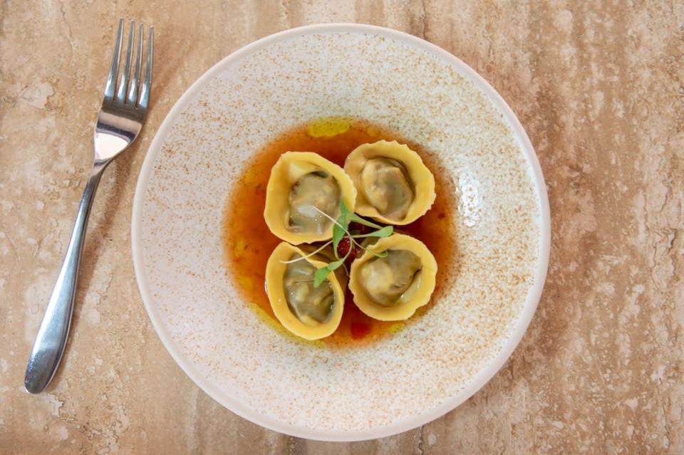 Unctuous intensity: BBQ pork dumplings (Adrian Lourie)