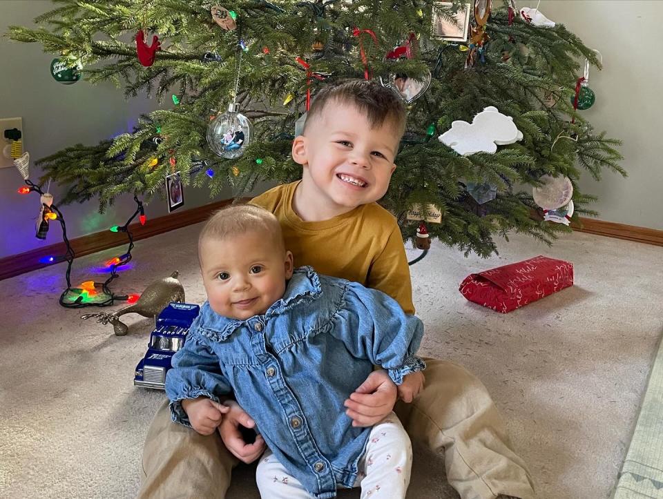 Theo and Emma Crawley at Christmas time, photographed by parents Megan and Kian. (Photo courtesy of Megan Crawley)