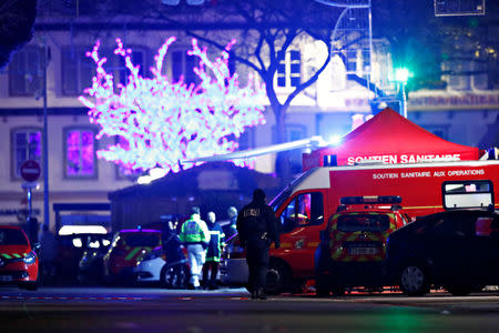 Police work at an area after a shooting in Strasbourg, France December 12, 2018. REUTERS/Christian Hartmann