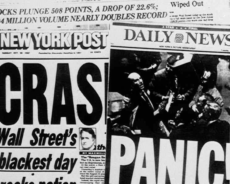 The Dow plunged nearly 23%, on Monday, Oct. 19, 1987. (AP Photo/File)