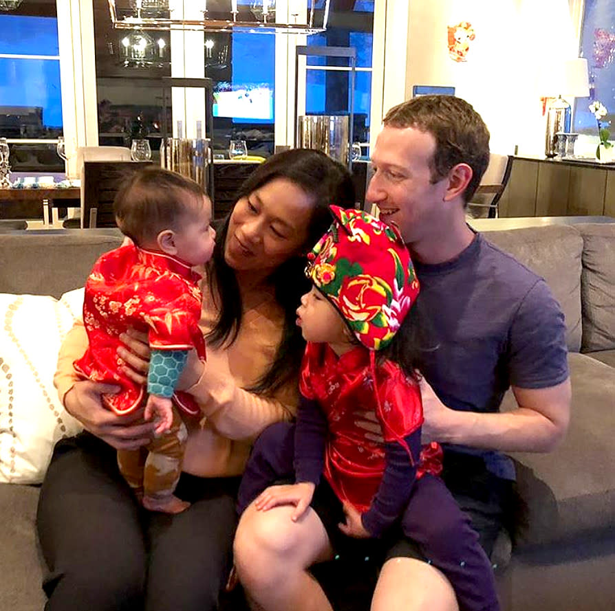 Mark Zuckerberg (R) and Dr. Priscilla Chan with their daughters | Mark Zuckerberg/Instagram