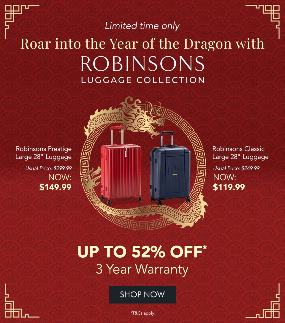 Robinsons Luggage Collection sale. PHOTO: Robinsons