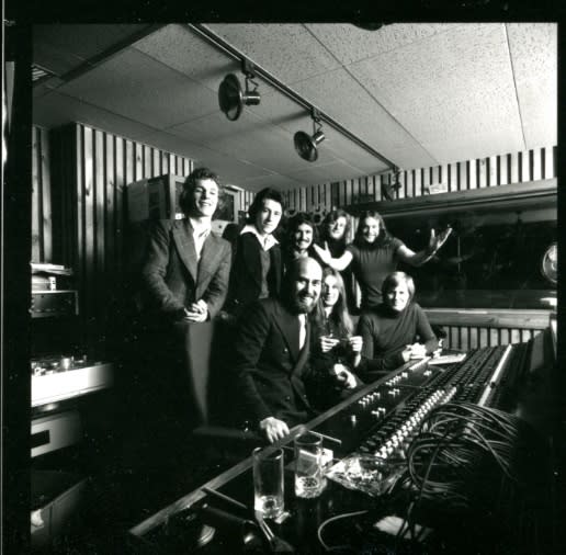 John Worth with the band Kestrel at Poland Street Studio in 1974 (Handout/PA)