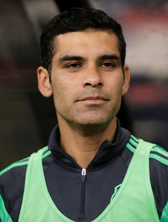 FILE PHOTO: Rafael Marquez of Mexico is seen before the start of their international friendly soccer match against Israel at the Azteca stadium in Mexico City May 28, 2014. REUTERS/Henry Romero/File Photo