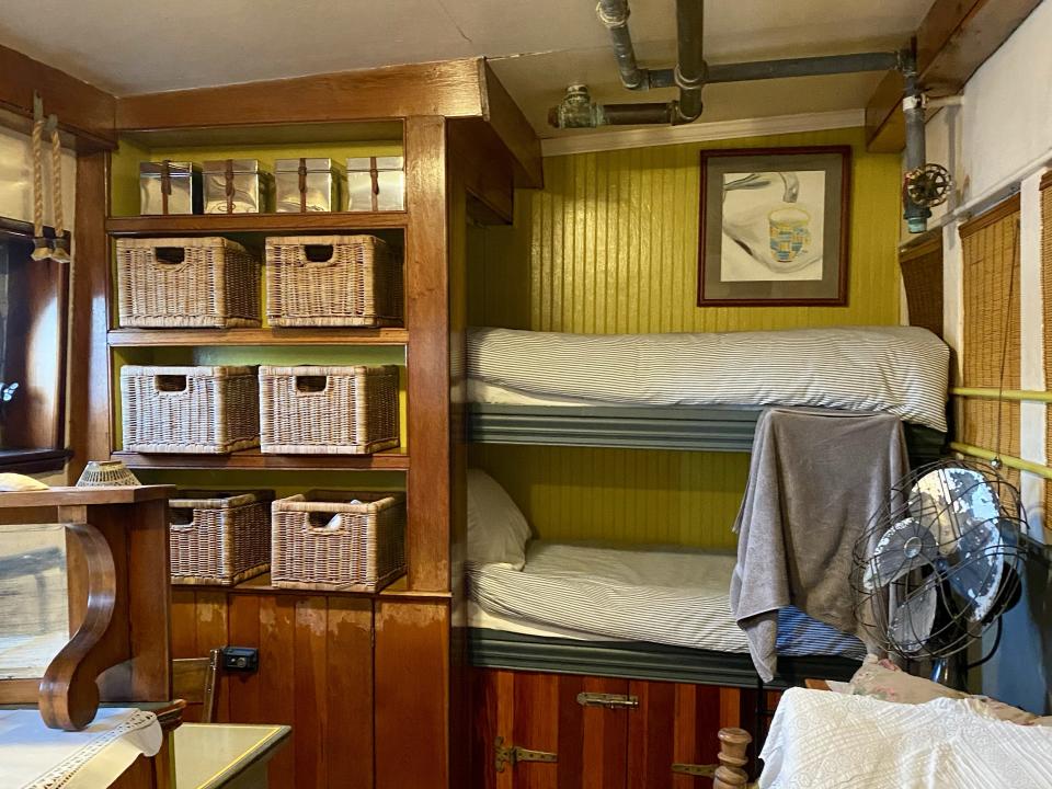 A set of bunk beds in the "Boat Boy/Boat Girl Cabin."