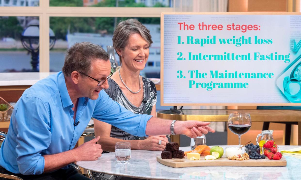 <span>Michael Mosley with his wife, Clare Bailey, appearing on ITV’s This Morning.</span><span>Photograph: Ken McKay/ITV/Shutterstock</span>