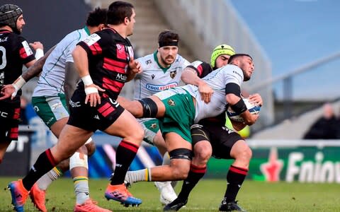 Northampton and England flanker Lewis Ludlam  - Credit: afp