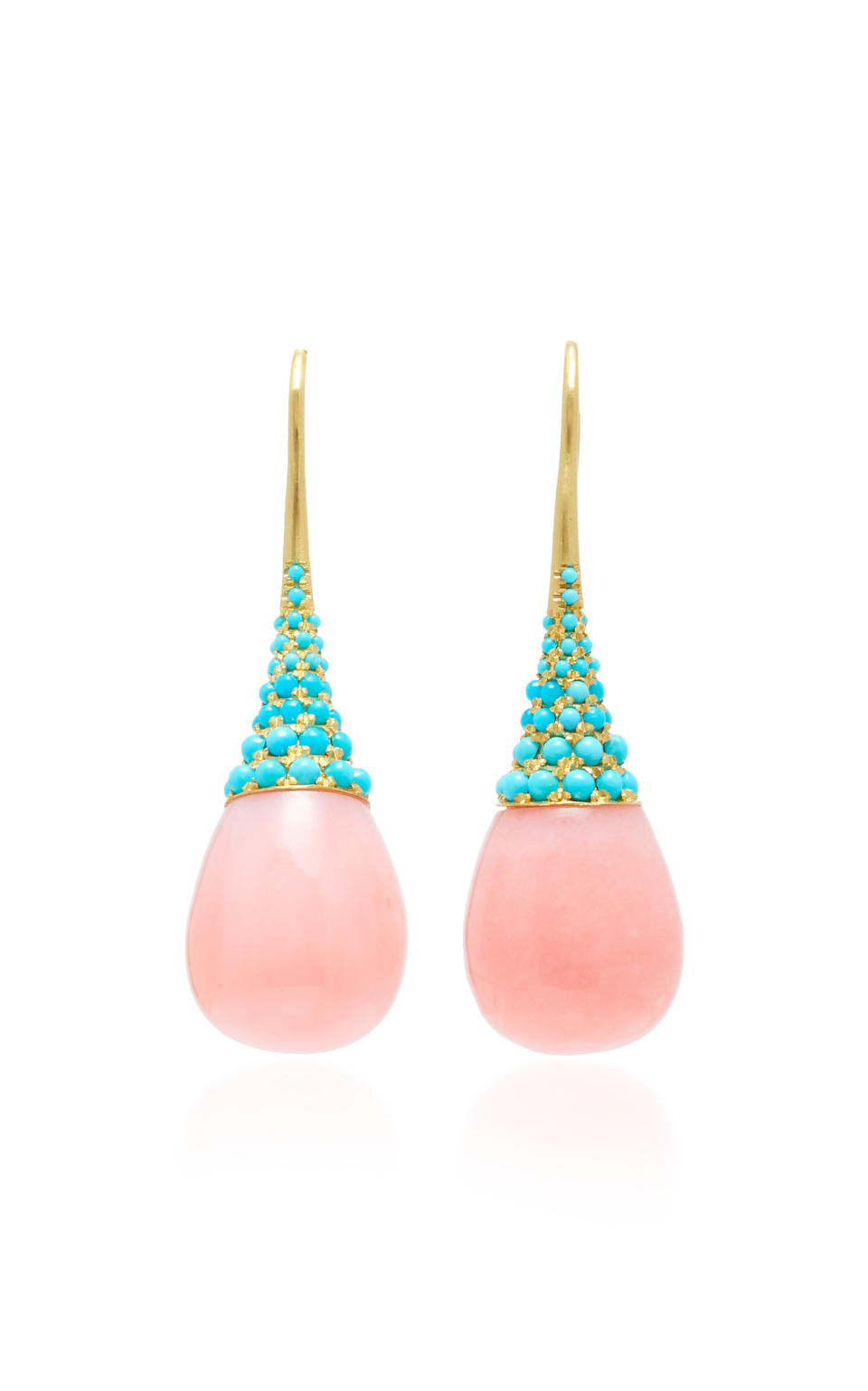 18-Karat Gold, Opal and Turquoise Earrings