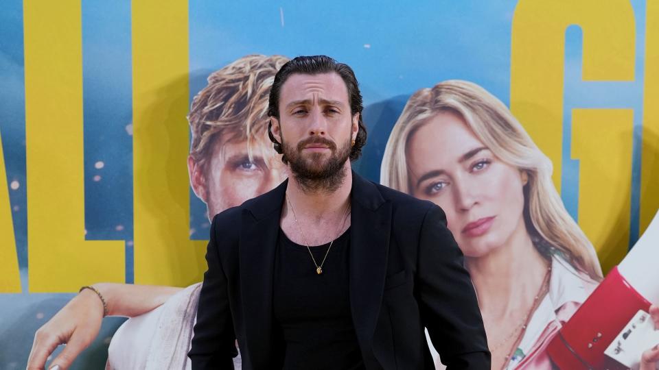 Aaron Taylor-Johnson looked sharp in monochromatic black at the special screening