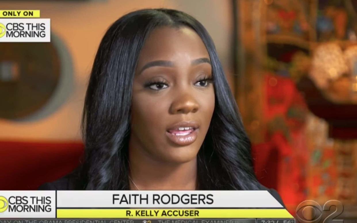 Faith Rodgers, 20, filed a lawsuit in New York on Monday accusing R. Kelly of sexual abuse and holding her against her will