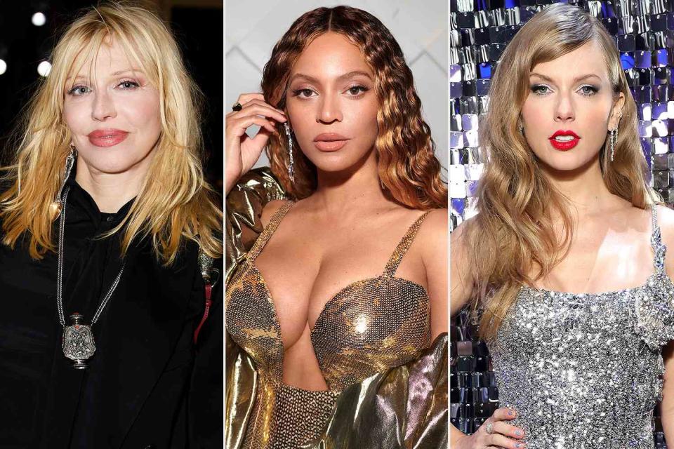 <p>Julien Hekimian/Getty Images; Mason Poole/Parkwood Media/Getty Images; Kevin Mazur/WireImage</p> Courtney Love; Beyoncé; Taylor Swift