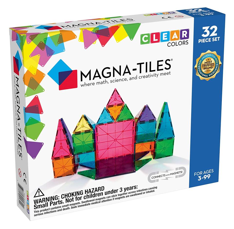 Magna-Tiles 32-Piece Clear Colors Set