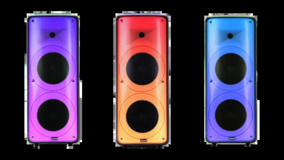 Painel LED da Party Vox Prime pode combinar dois tons de cores (Imagem: Reprodução/Amvox)