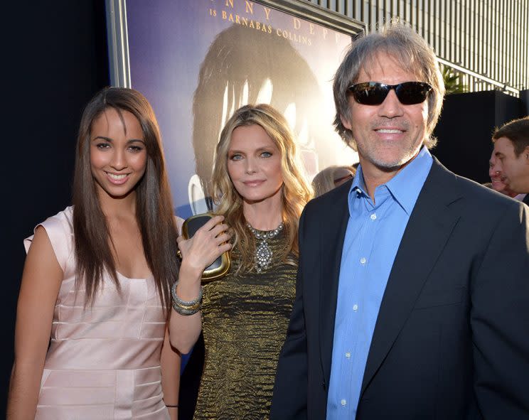 Michelle with hubby David E. Kelley and their daughter, Claudia, at the L.A. premiere of 