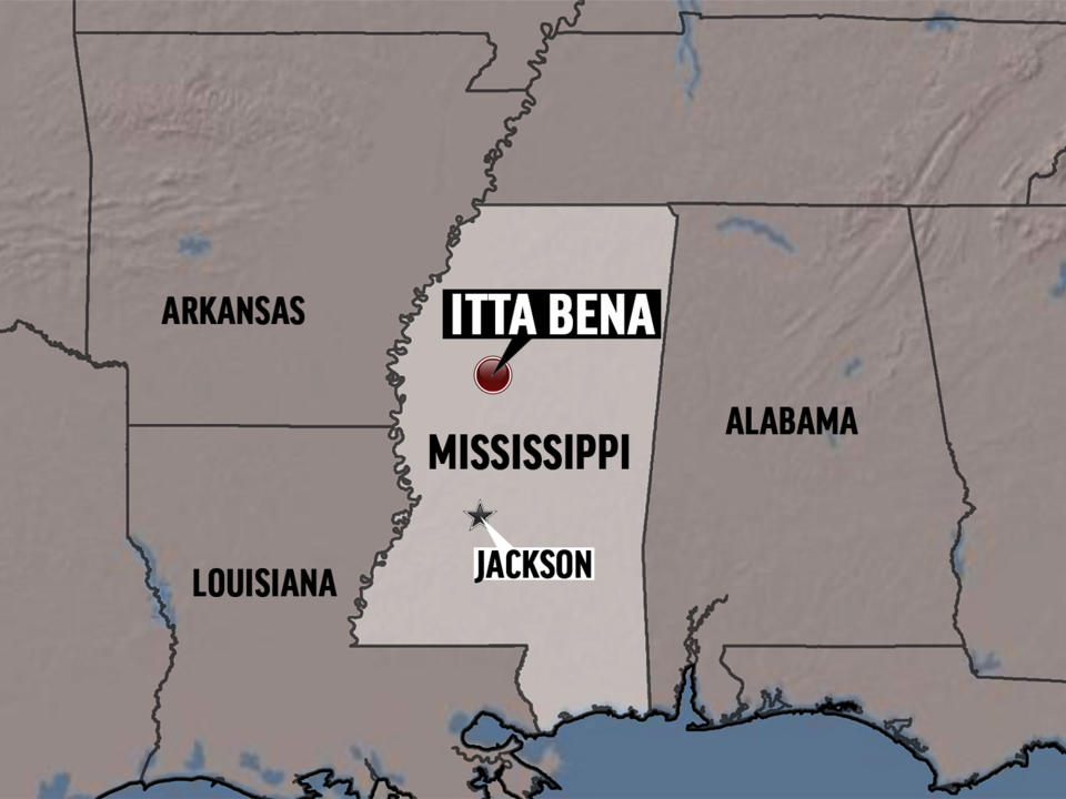 <p>Map locating the military plane crash site in Itta Bena, Miss. (AP) </p>